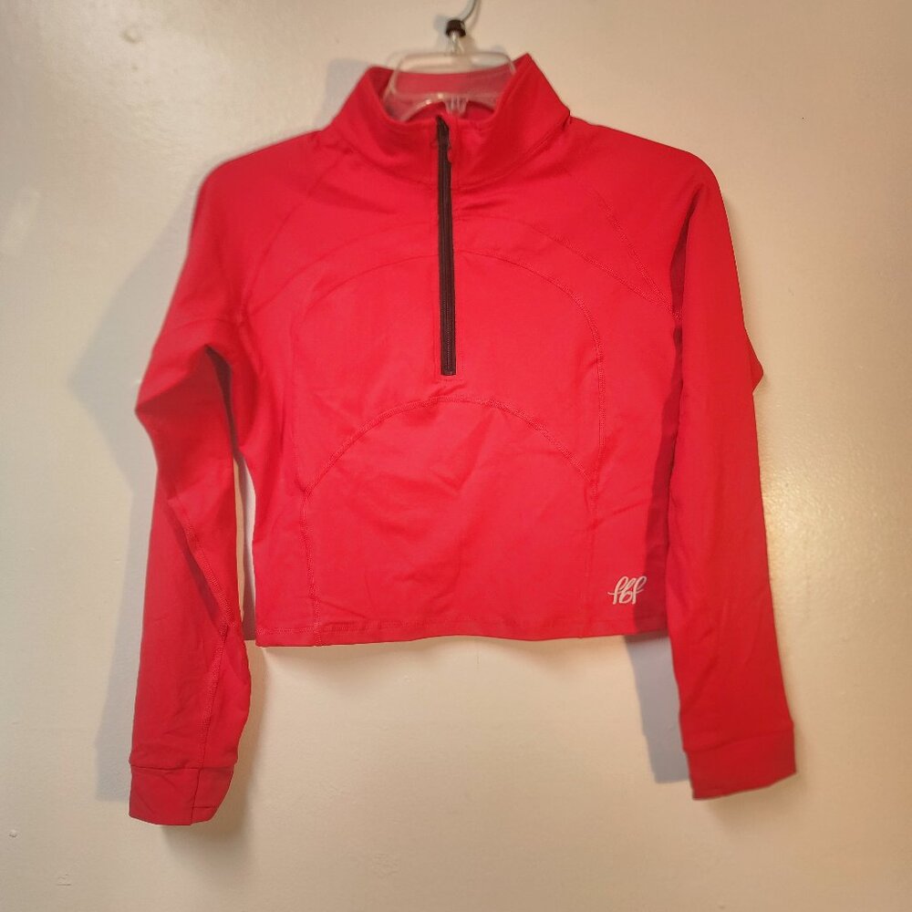 FBF quarter zip red spandex athletic top 2x NWOT workout